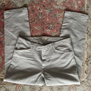 Capri Light Grey Stretch Cotton Trousers Size 50 | Slim Fit Casual Pants |